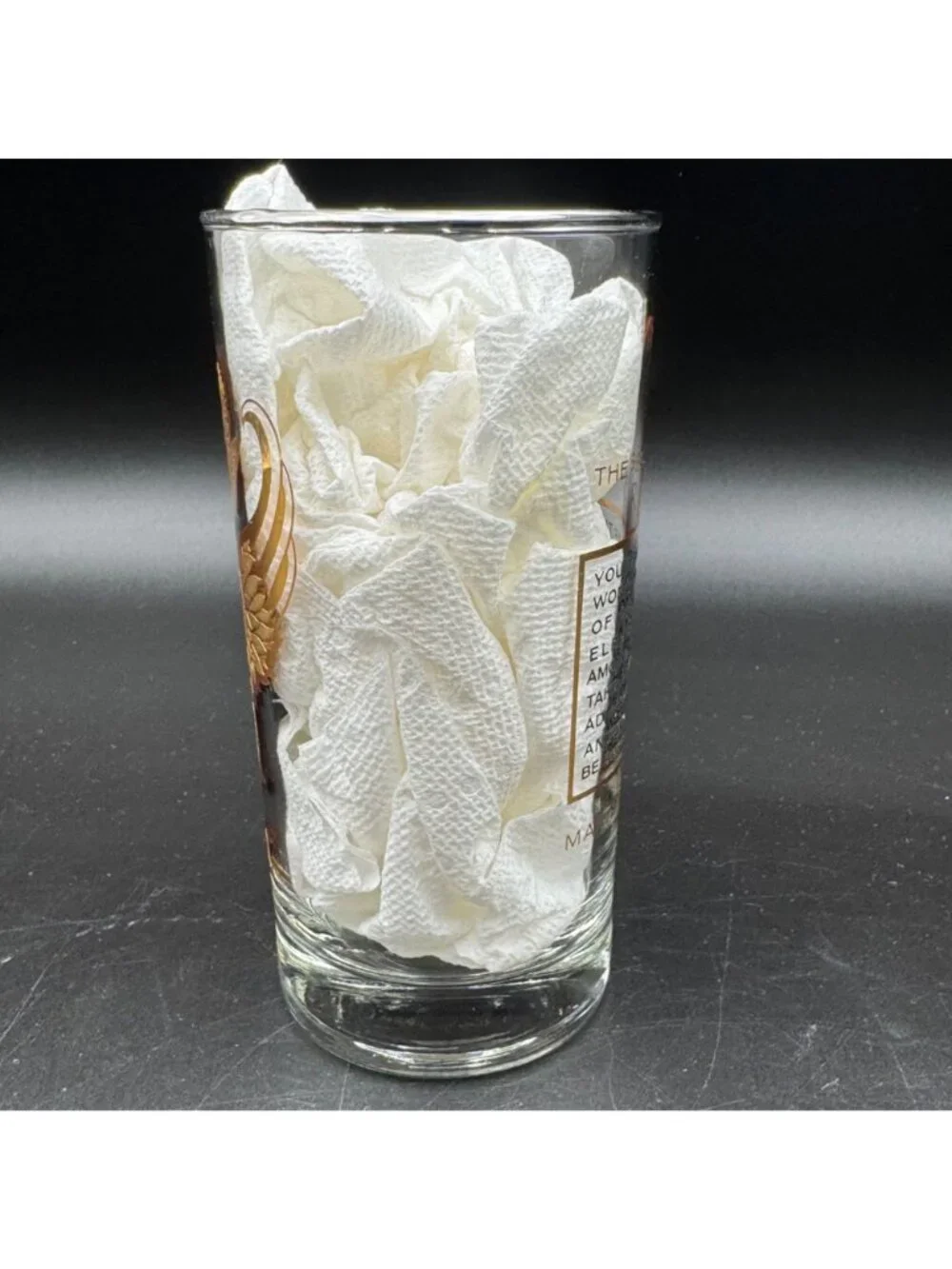 Vintage 1970s Anchor Hocking Aries Zodiac Gold Highball Glass 5.5